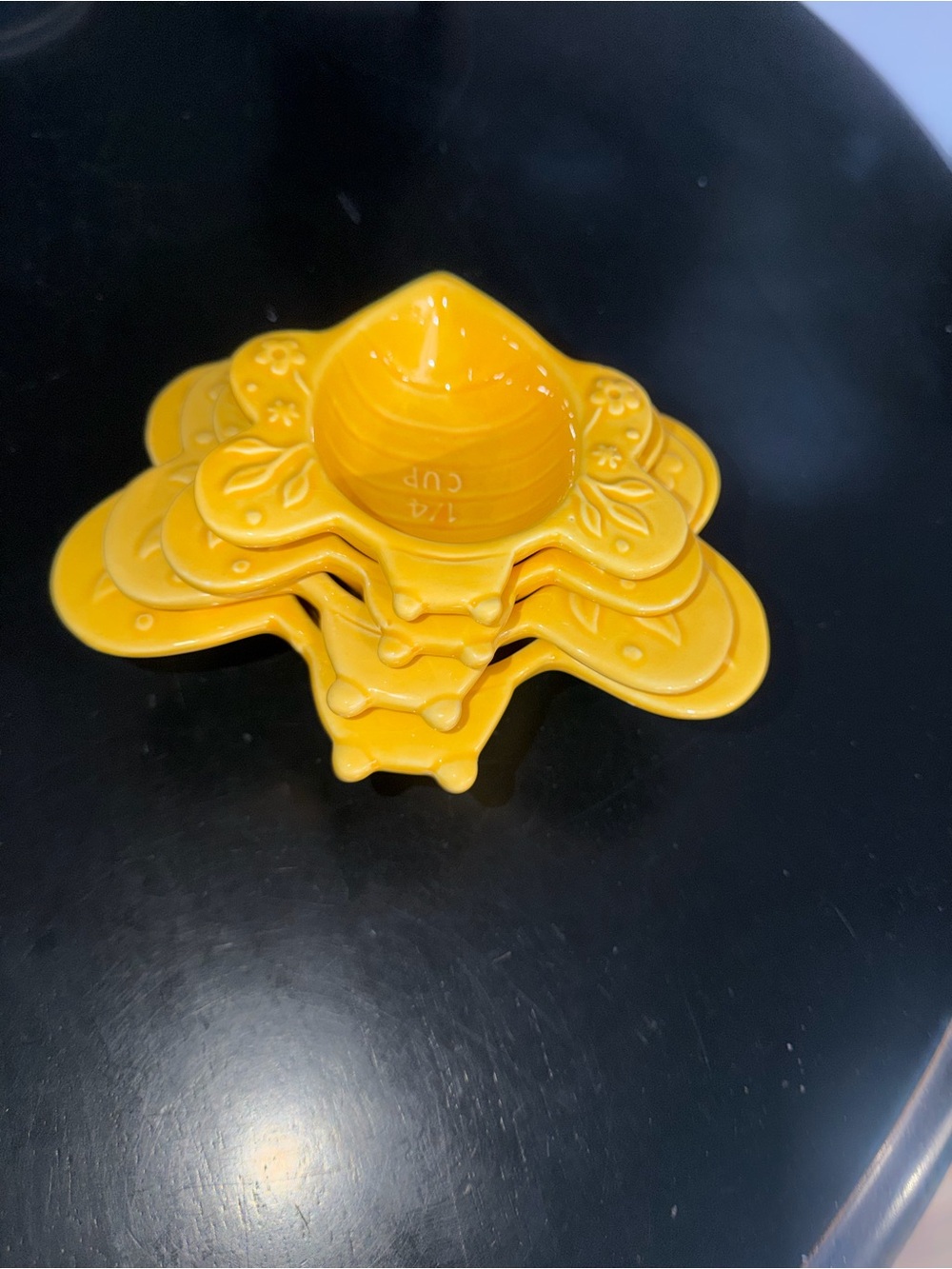 Yellow Ceramic 4 Piece Measuring Cup Set -10 Strawberry Street